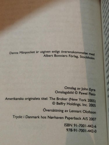 Agenten - John Grisham. bok, pocket. Fine plus