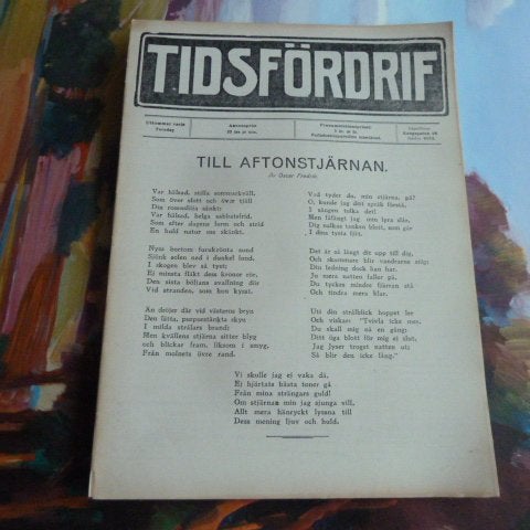 TIDSFÖRDRIF, 1914, TILL AFTONSTJÄRNAN, TIDNING