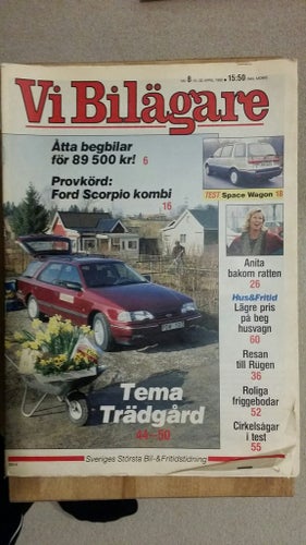 Vi bilägare nr 8 1992: Ford Scorpio Kombi, Suzuki GSX 1100 G, Yamaha XV 1100 V.