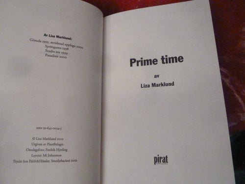 LIZA MARKLUND, PRIME TIME, ROMAN, BOK, 2002
