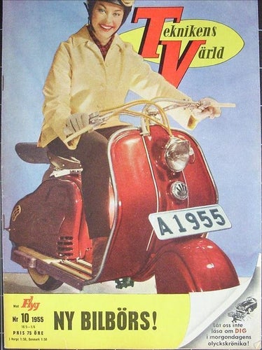 TEKNIKENS VÄRLD 1955/10.Studebaker President.Husqvarna 175 cc "Silverpilen".