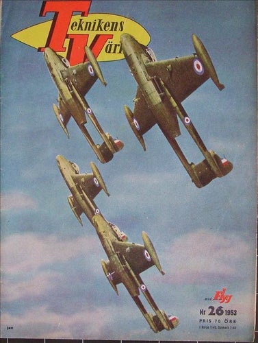 TEKNIKENS VÄRLD 1953/26.Vedette.MC BMW R 68.Italienska MC Italien.Försvarsflyg.