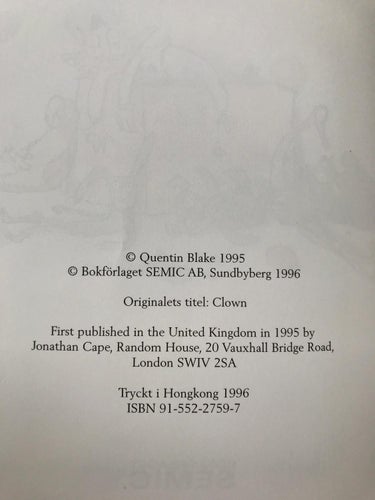 CLOWNEN Quentin Blake 1996
