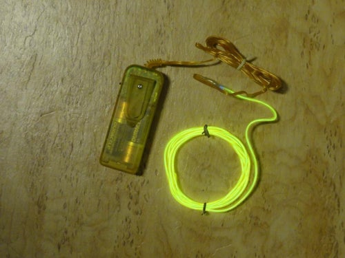 1 st oanvänd gul elektroluminicent tråd (el wire) - 1,5 m