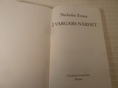 I VARGARS NÄRHET, N. EVANS, 1988,  BÖCKER