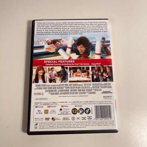 DVD - That’s my Boy. Adam Sandler Andy Samberg. Thats