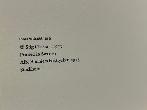Min vän Charlie av Stig Claesson. Bok. Very Fine plus