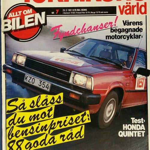 Teknikens Värld nr 7 1981: Honda Quintet, Messerschmitt, BMW 2002