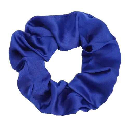 Hårsnodd - Scrunchie - Satin - 9cm - Mörkblå
