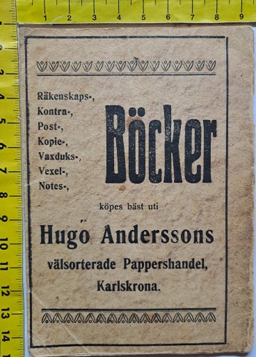Almanack för år 1914 från Hugo Anderssons Pappershandel
