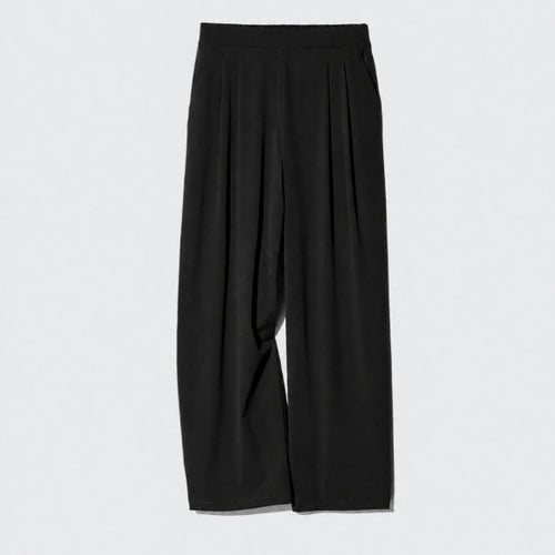 Uniqlo Ultra Stretch UV Protection Active Wide Trousers, svarta byxor, storlek L