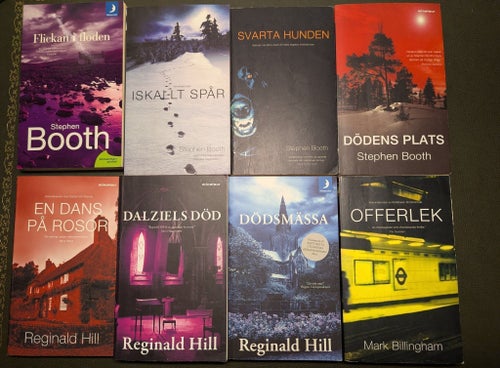 Deckarpaket 8 st – Stephen Booth, Reginald Hill m.fl.