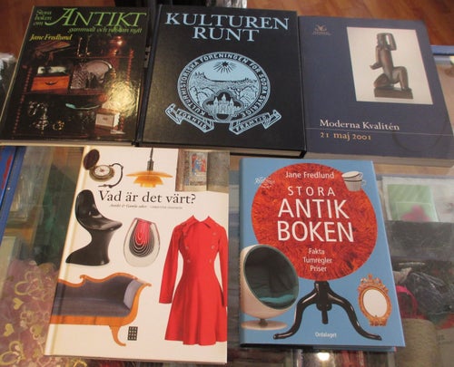 Antikviteter, värde mm, 5 stora fina böcker