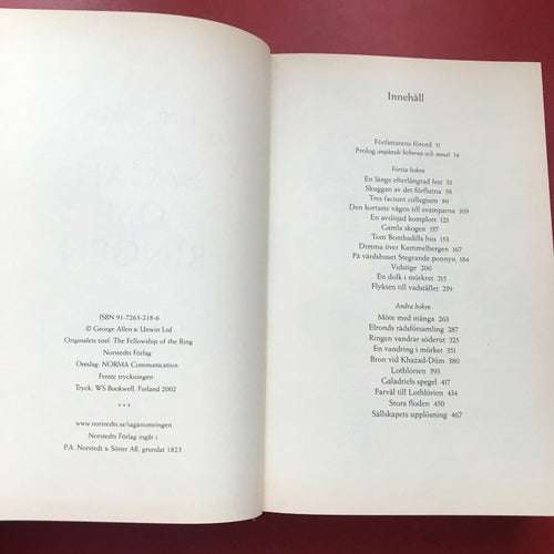 SAGAN OM RINGEN JRR Tolkien 2002