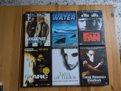 DVD-filmer: Donnie Brasco, Dangerous Water, The Fan, Narc, Tales of Terror,