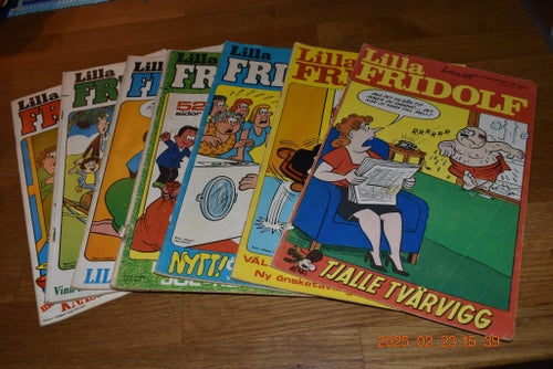 Serietidning 6 stycken Lilla Fridolf 3-1970, 2, 11, 17-1971, 6, 9, 15-1972