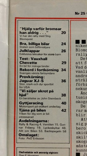 Teknikens Värld nr 25 1975: Vauxhall Chevette L, Jaguar XJ-S, Triumph Dolomite