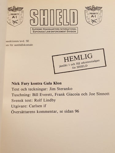 Nick Fury agent för Shield: Nick Fury kontra Gula Klon, Jim Steranko, 1974