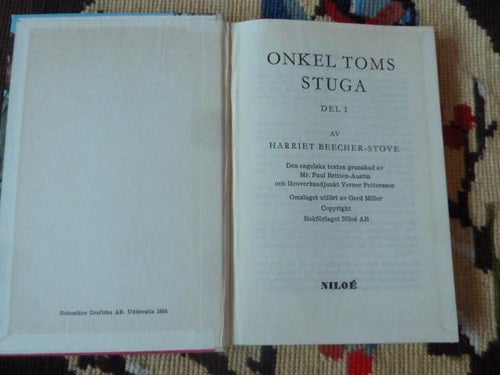 ONKEL TOMS STUGA, DEL. I., H. B - STOVE, 1956,  BÖCKER