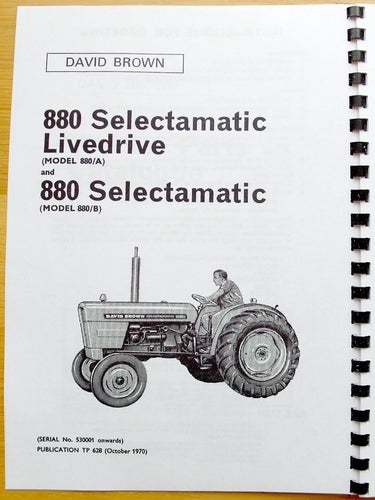Reservdelskatalog David Brown 880 Selectamatic & Livedrive