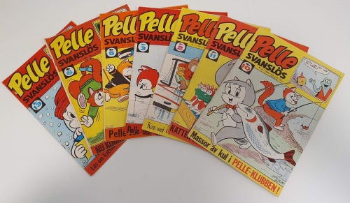 Pelle Svanslös 1966-1968 x 7 / Cirka GD förutom ett defekt nummer