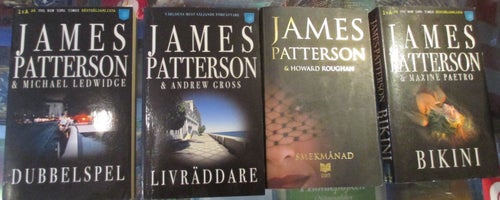4 böcker av James Patterson, deckare