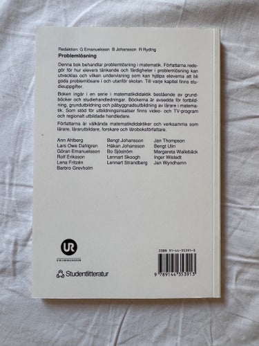 Problemlösning av G Emanuelsson, B Johansson, R Ryding, 1985
