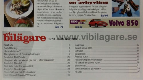 Vi bilägare nr 13 2003: Fiat Panda, Mazda 3, Suzuki Ignis, Renault Scenic