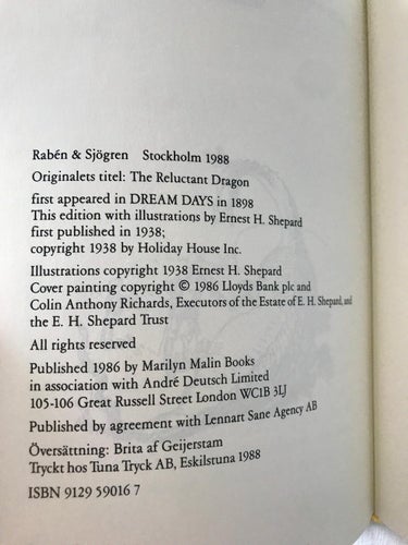 EN TYPISK HEMMADRAKE Kenneth Grahame bilder av Ernest H Shepard 1988