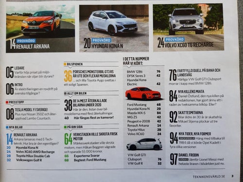 Teknikens Värld nr 19 2021: Peugeot e-2008, MG ZS, Hyundai Kona Electric, DFSK