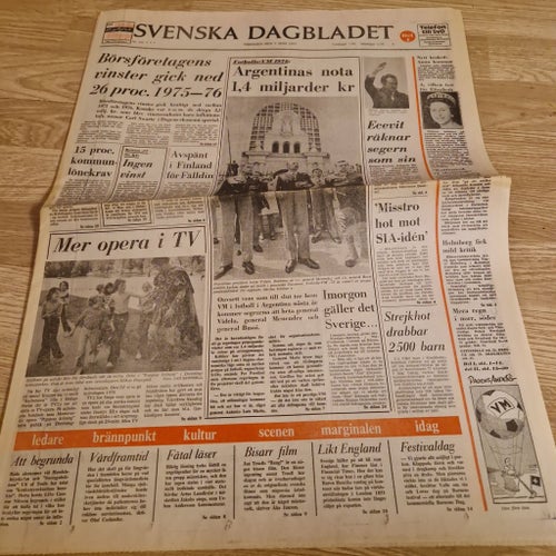 Svenska Dagbladet Tidning från 1977
