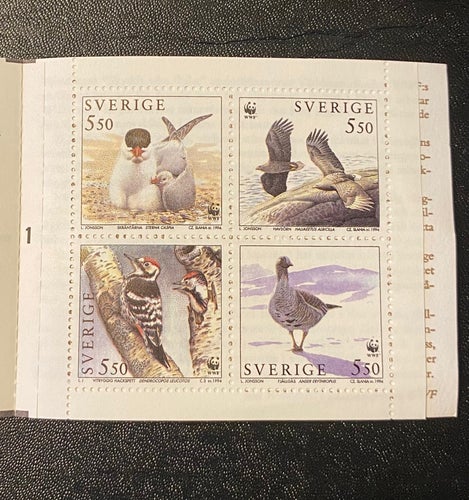 Frimärke häfte H452 Skydda våra fåglar