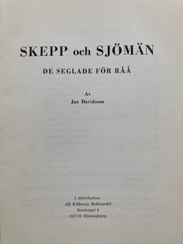 SKEPP och SJÖMÄN Av Jan Davidsson 1969