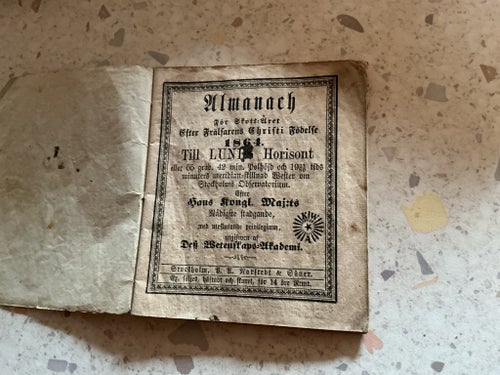 Almanach för skott-året Efter Frälsarens Christi födelse 1864. Till Lunds