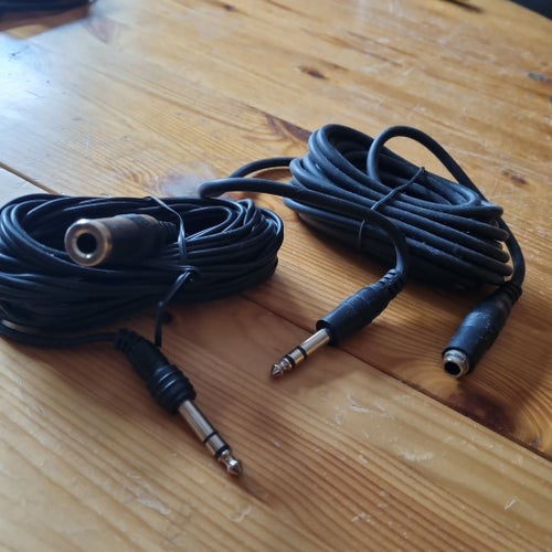 2 st Förlängningssladd/Ljudkabel 3,5 mm hane till 3,5 mm hona