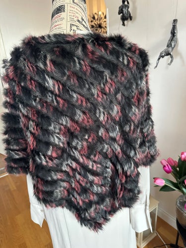 poncho, äkta pälsskinn, one size