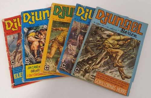 Djungelserien 1967-1968 x 5 / Cirka GD
