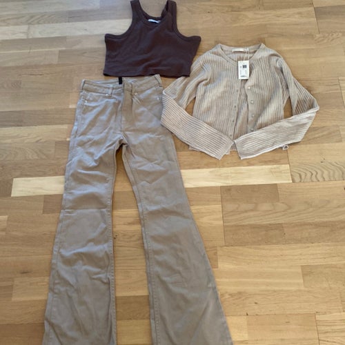 Byxor, Linne och Kofta Set Stl xxs/xs
