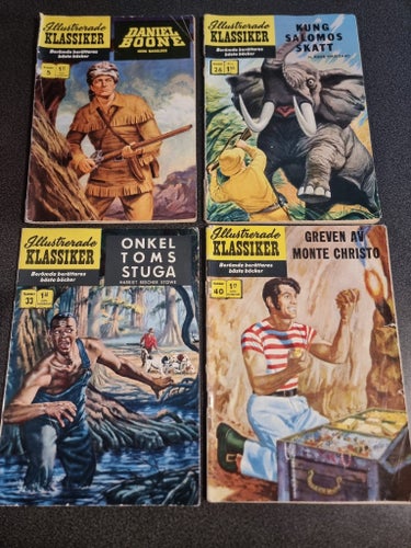Illustrerade Klassiker: Daniel Boone, Kung Salomos Skatt, Onkel Toms Stuga,