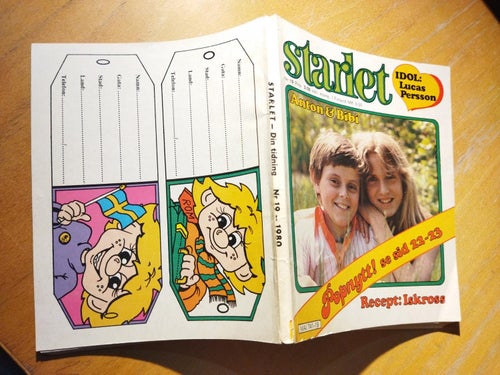 Starlet 1980 nr 19 Omslagsbild Anton & Bibi, idol Lucas Persson, Boston. Very G+