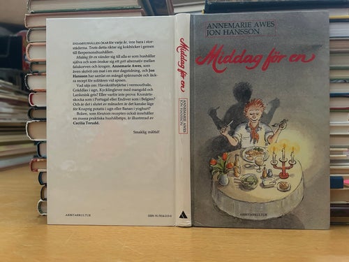 Middag för en av Annemarie Awes, Jon Hansson, bok, Very Fine plus