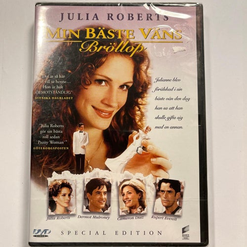 MIN BÄSTE VÄNS BRÖLLOP. SPECIAL EDITION. JULIA ROBERTS.DVD KOMEDI -97. INPLASTAD