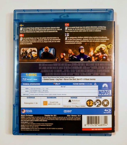 Marvel's AVENGERS - Spegelblank Bluray - billig frakt 12 kr !!!