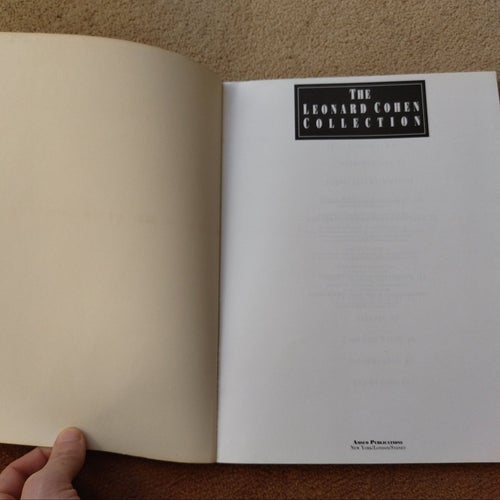 The Leonard Cohen Collection - 1991 Songbook / Noter. Folk Rock