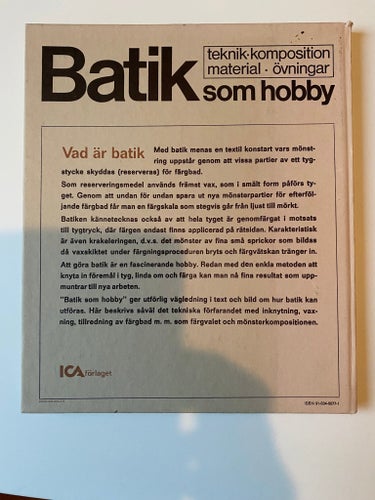 Batik som hobby av Gunnel Edenholm och Gudrun Ahlberg, 1974