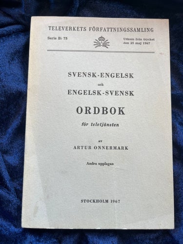 SVENSK-ENGELSK och ENGELSK-SVENSK ORDBOK av ARTUR ONNERMARK, 1967