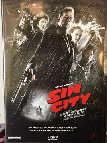 DVD Sin City Frank Miller Quentin Tarantino Svensk text INPLASTAD