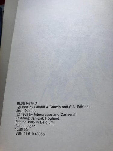 BLÅROCKARNA 9 Värvningen Cauvin/Lambil 1985 1:a upplaga
