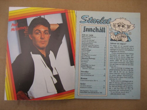 Starlet Nr:36-1982(Idolbild på Paul McCartney, Leo Sayer, Daniel J. Travanti)