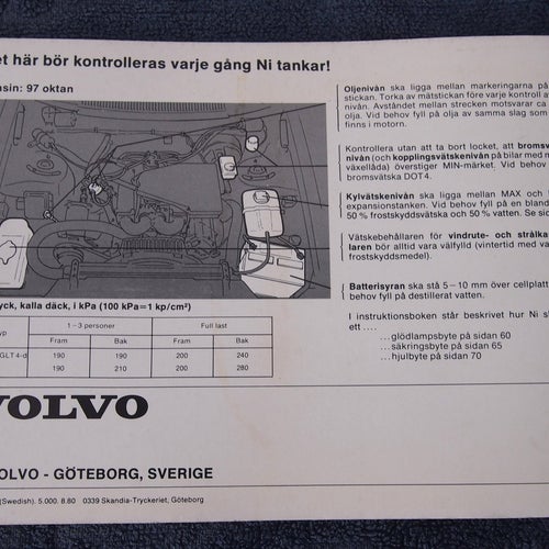 Volvo 264 och GLT, 6-cyl instruktionsbok årsmodell 1981